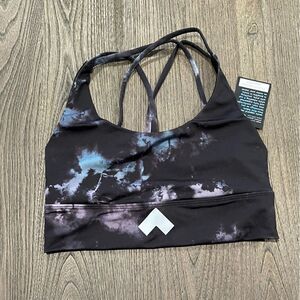 NWT Onzie x Tonal Sacred Strappy Sports Bra Black Tie Dye Size S/M